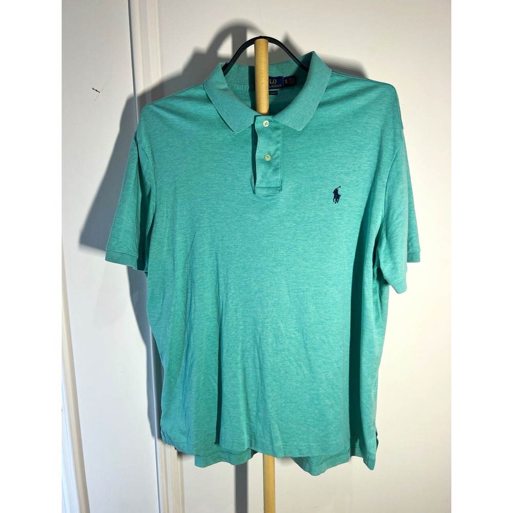 Polo Ralph Lauren Pima Soft Touch Polo Mens XL Aqua Green Short Sleeve Pony